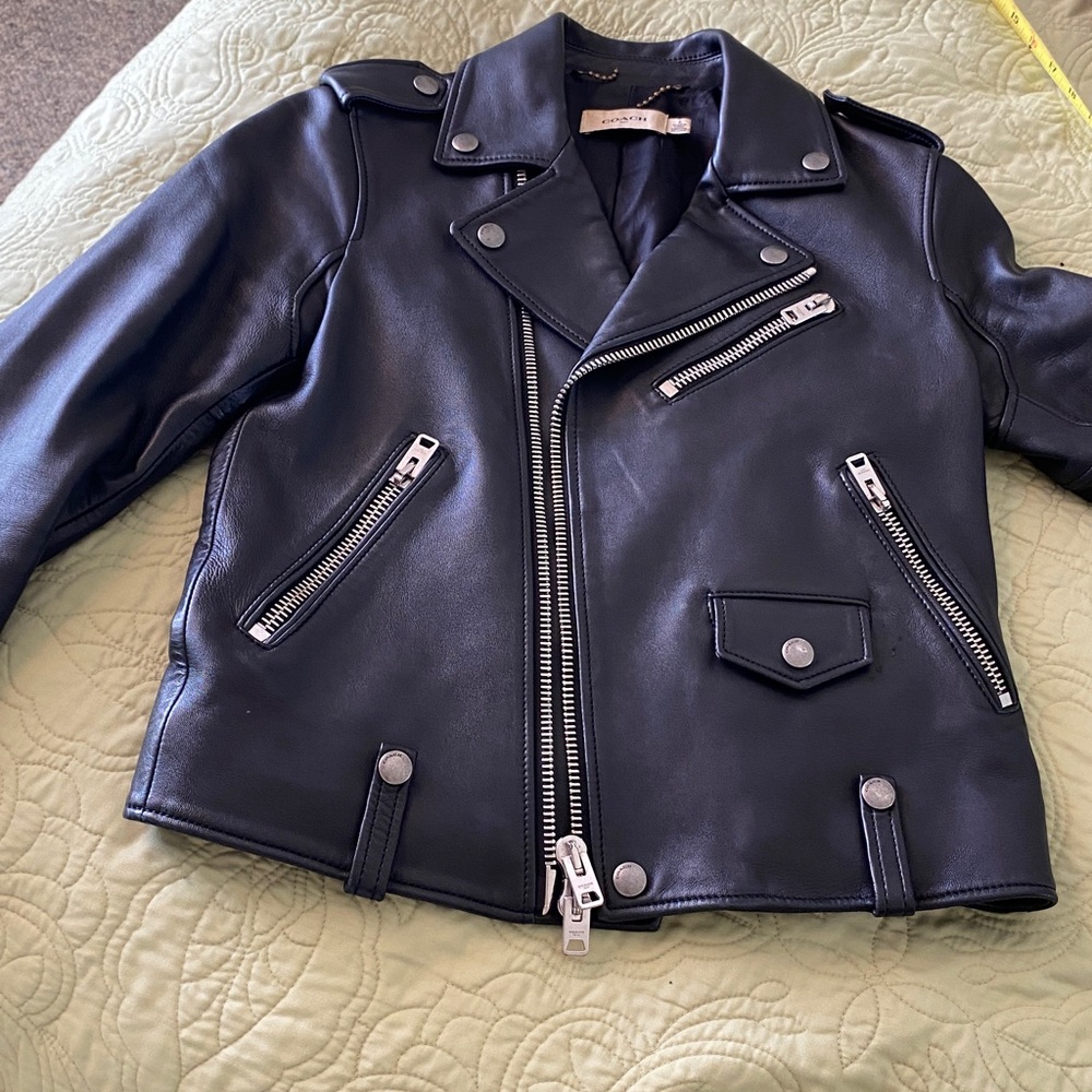 Coach Black Leather Biker Jacket